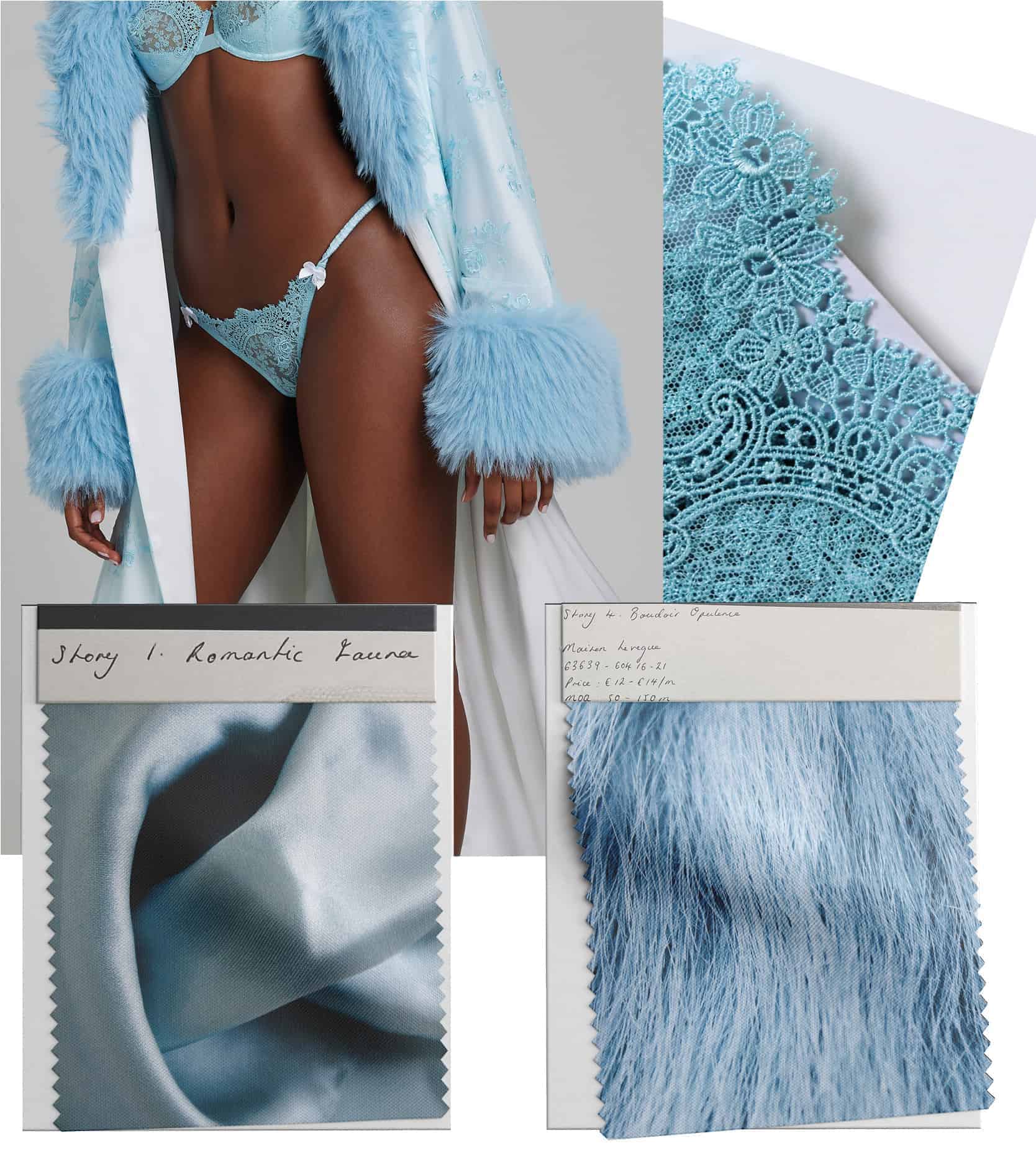 Silk, lace and faux fur sourcing for lingerie